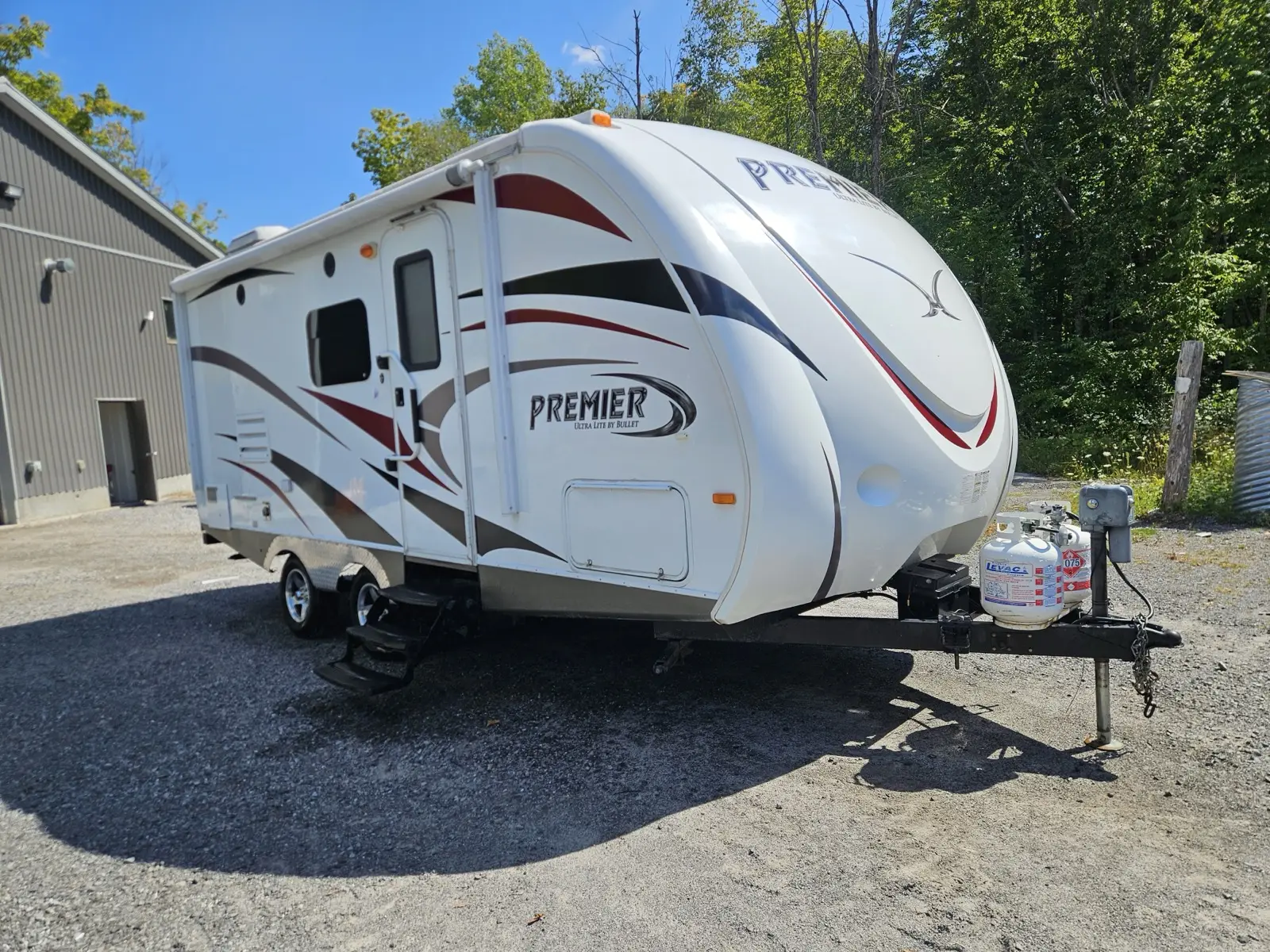 Gelcoat resurfacing and new decals, Premier trailer, after